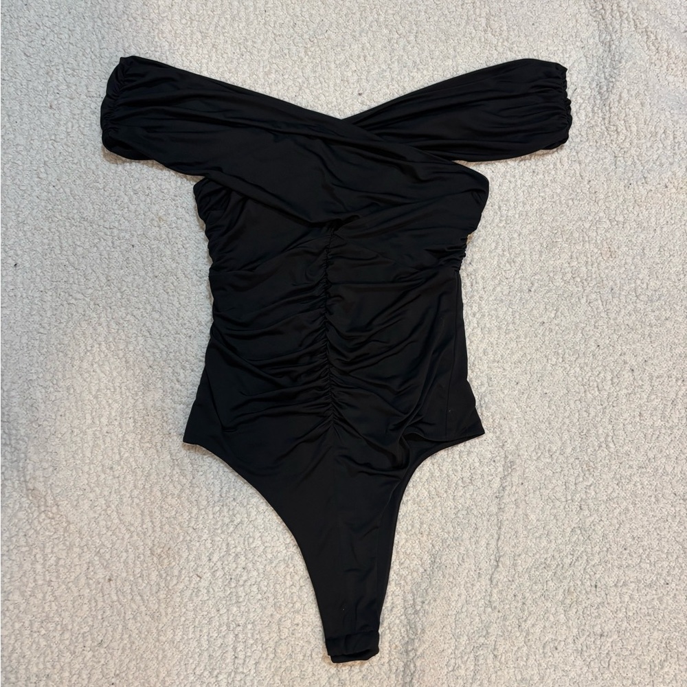 Karen Millen Black Off-Shoulder Bodysuit